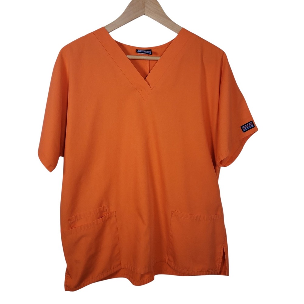 Cherokee Workwear Originals Unisex V-Neck Scrub Top Orange‎ M